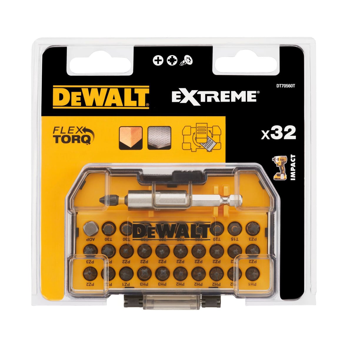 DeWalt 32PC FLEXTORQ Screwdriving Bit Set | DT70560T-QZ